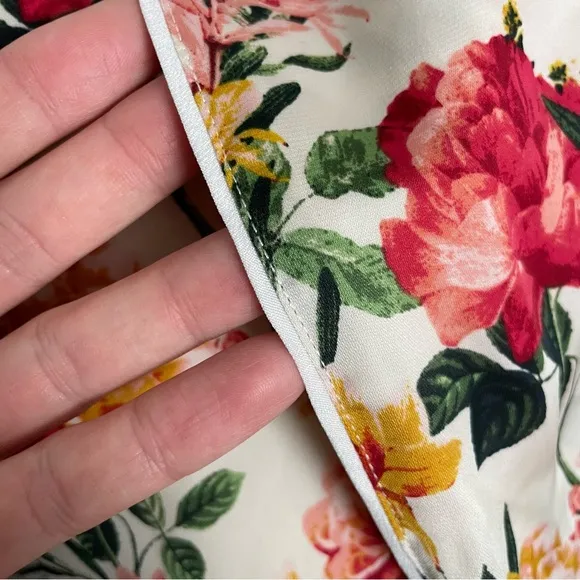 J Crew Robe Winter Garden Floral Botanical Eco Easy Luxe Pockets Red Pink Yellow