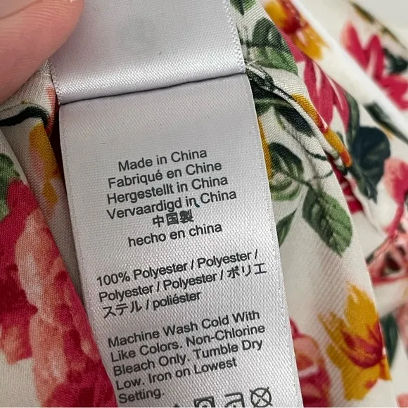 J Crew Robe Winter Garden Floral Botanical Eco Easy Luxe Pockets Red Pink Yellow