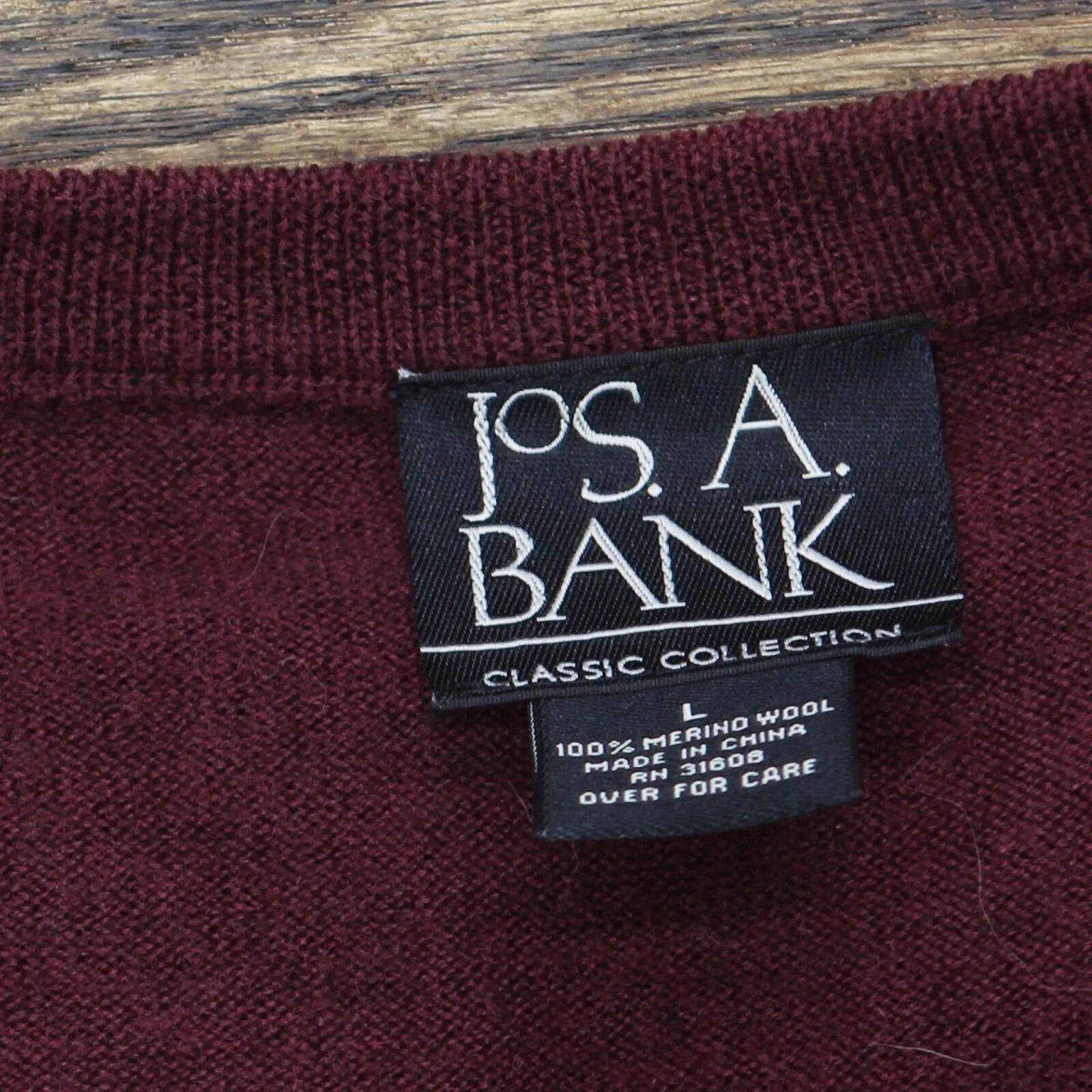 Jos A. Bank Mens Wool Sweater Vest 16705932c402dc Maroon Red L