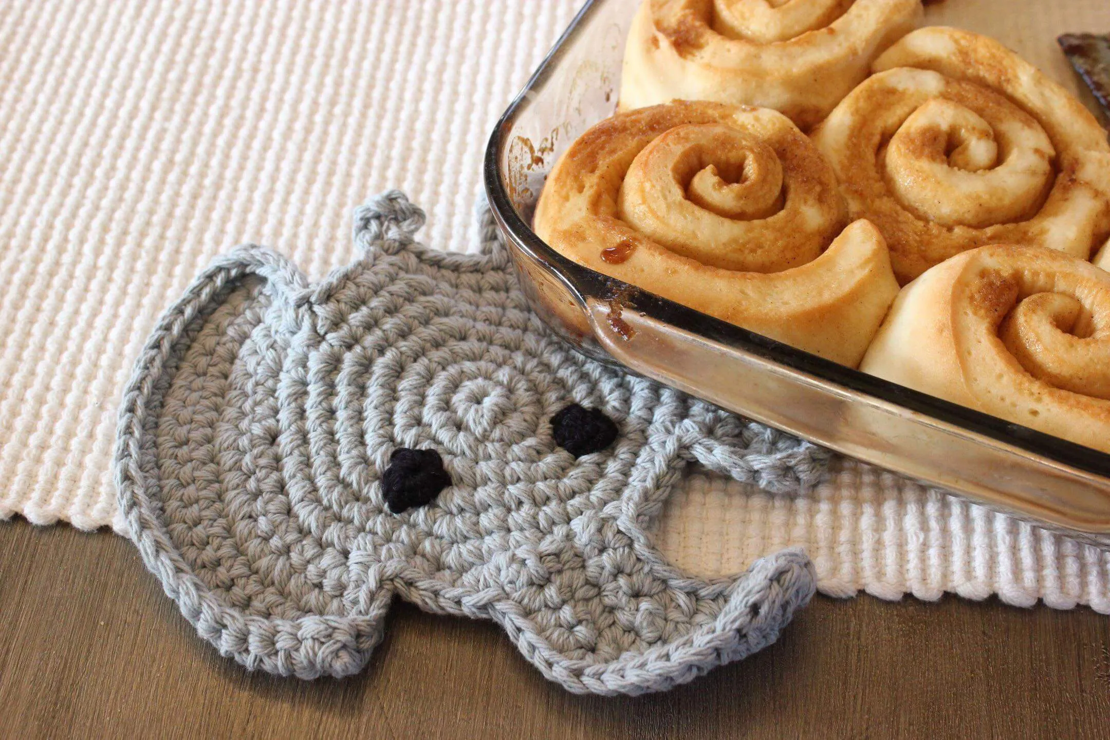 Jungle Potholders Crochet Kit with Cotton Yarn - Elephants, Zebra, Giraffe