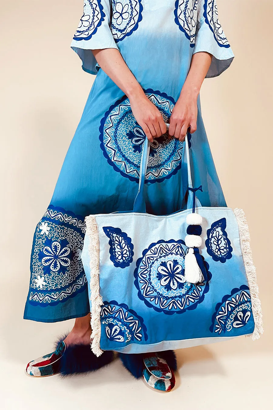 Khaliah Beach Bag Blue