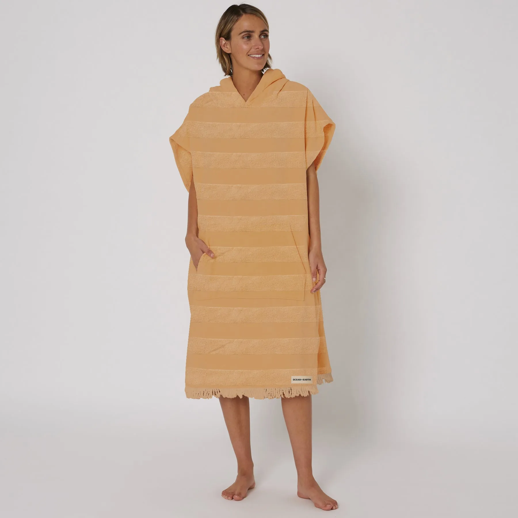 Ladies Layz Poncho- Jacquard Hooded Poncho Towel