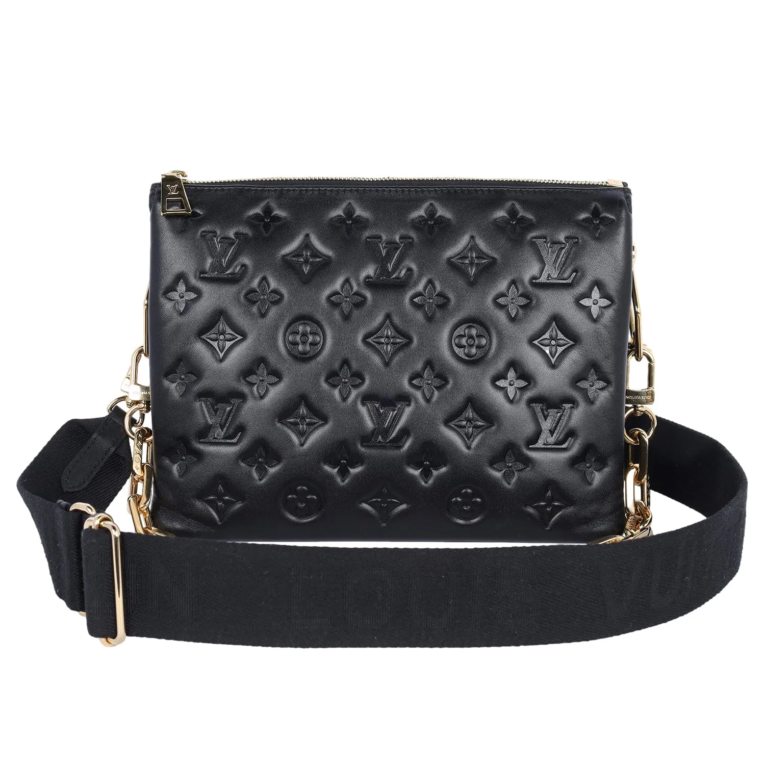 Lambskin Embossed Monogram Coussin PM Black