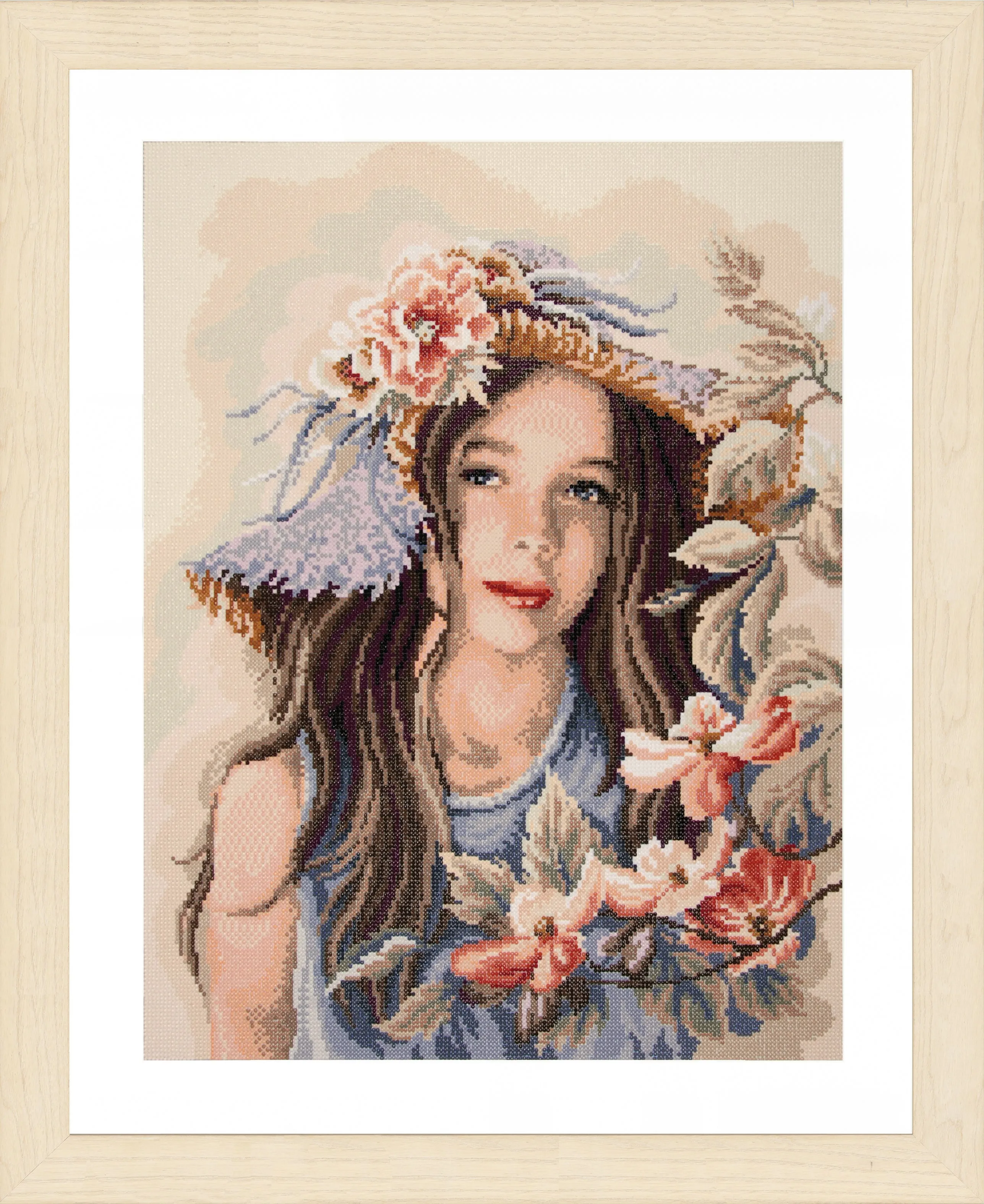 Lanarte Diamond Painting Kit Canvas Children Crafts 50x65 cm - Little Girl With Hat