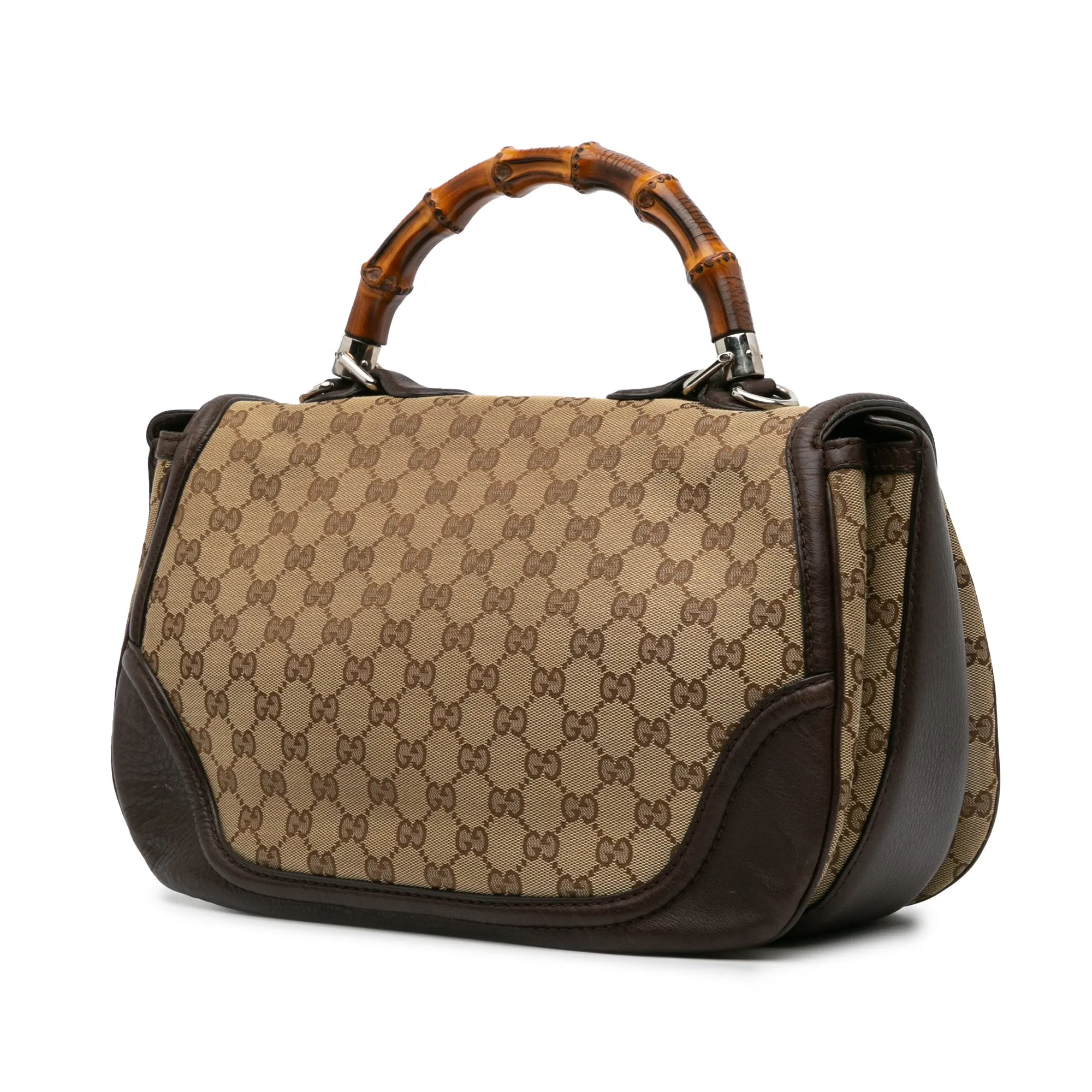 Large GG Canvas Bamboo Satchel