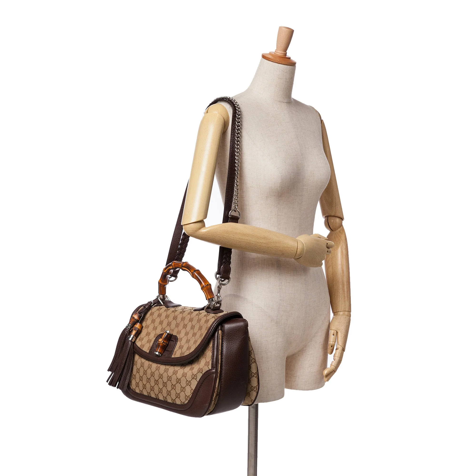 Large GG Canvas Bamboo Satchel