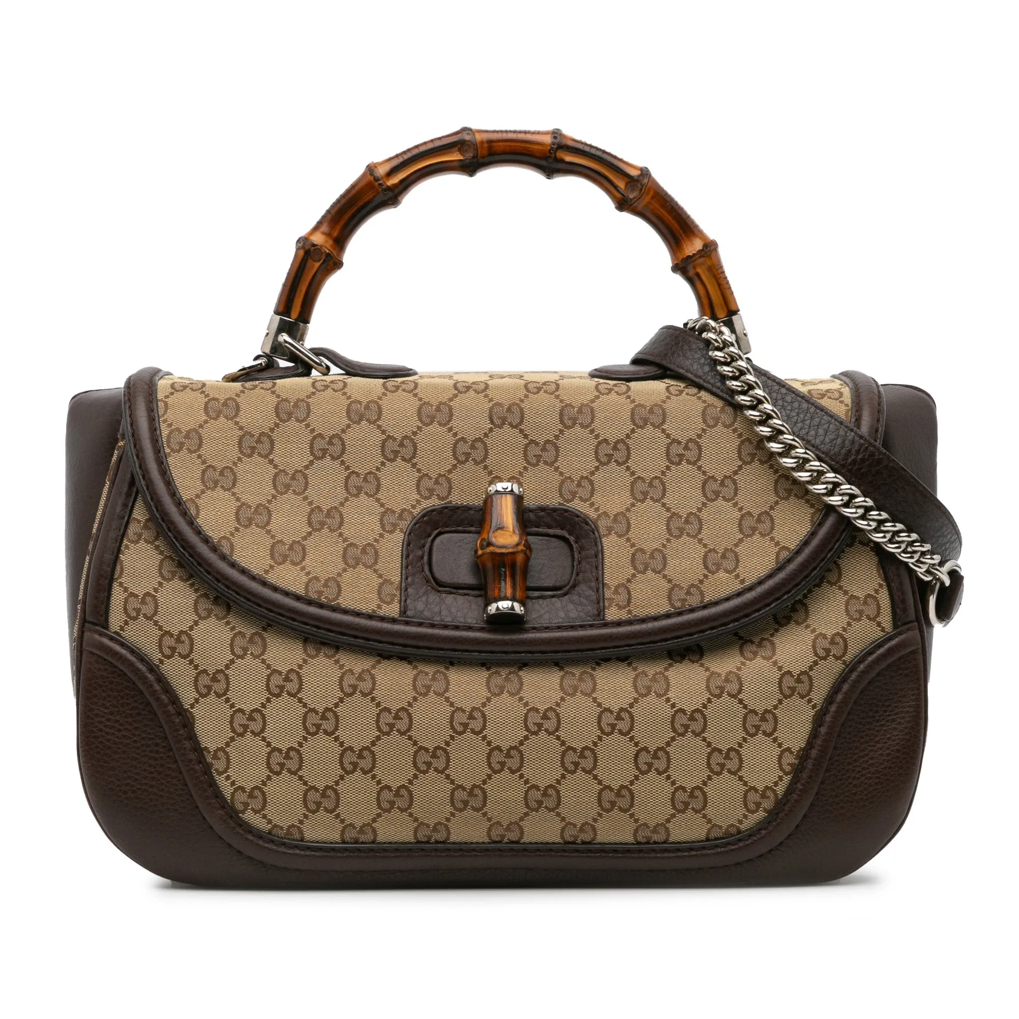 Large GG Canvas Bamboo Satchel