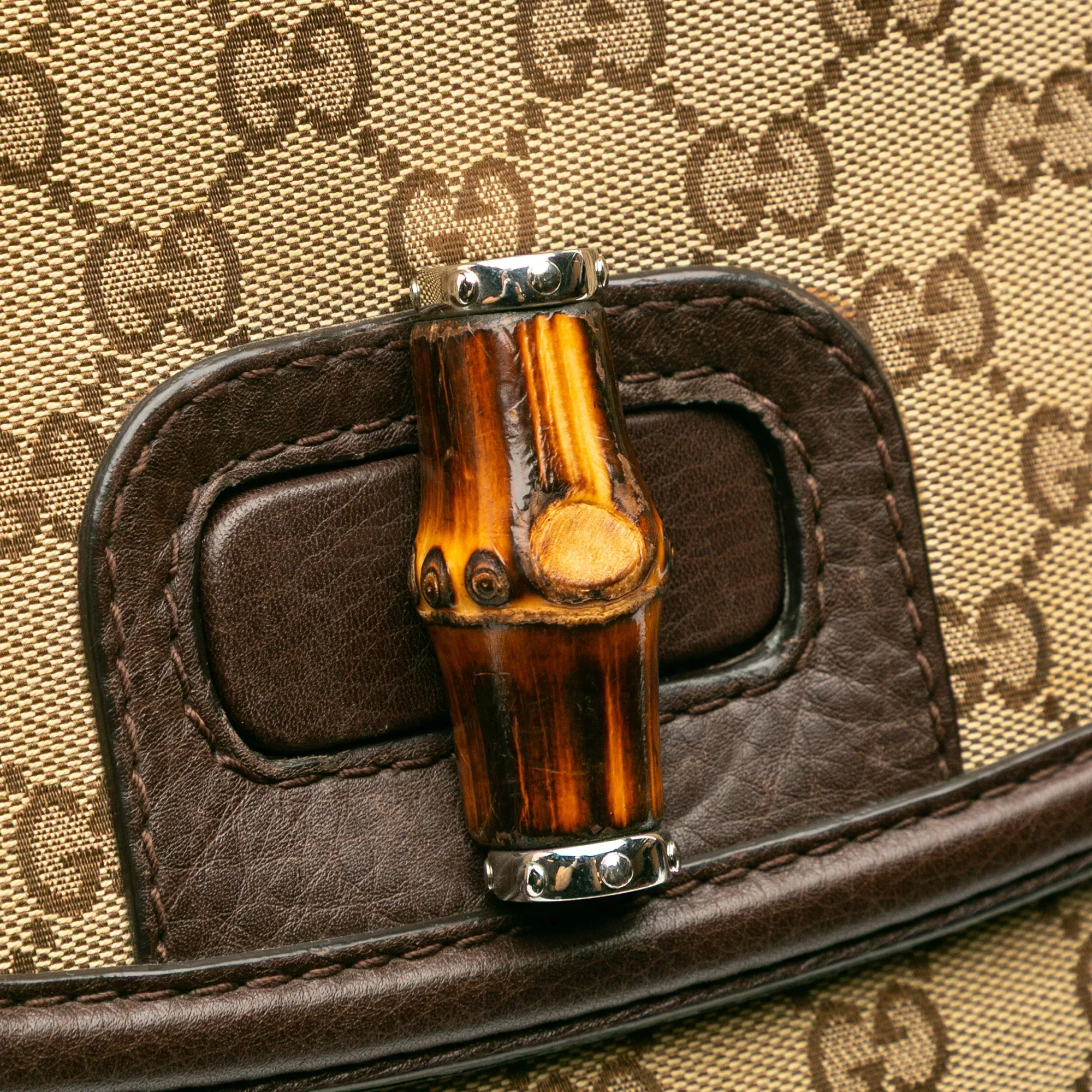 Large GG Canvas Bamboo Satchel