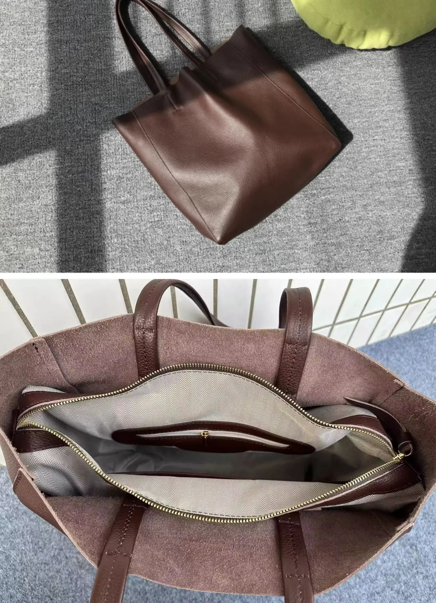Large Leather Tote Bag Womens Leather Tote Bags Dark Brown Leather Laptop Tote Bag