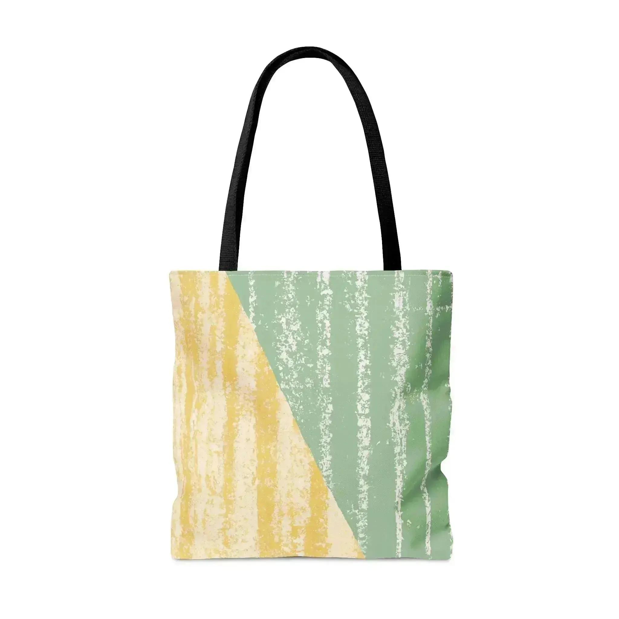 Large Tote Bag Green Textured Boho Pattern