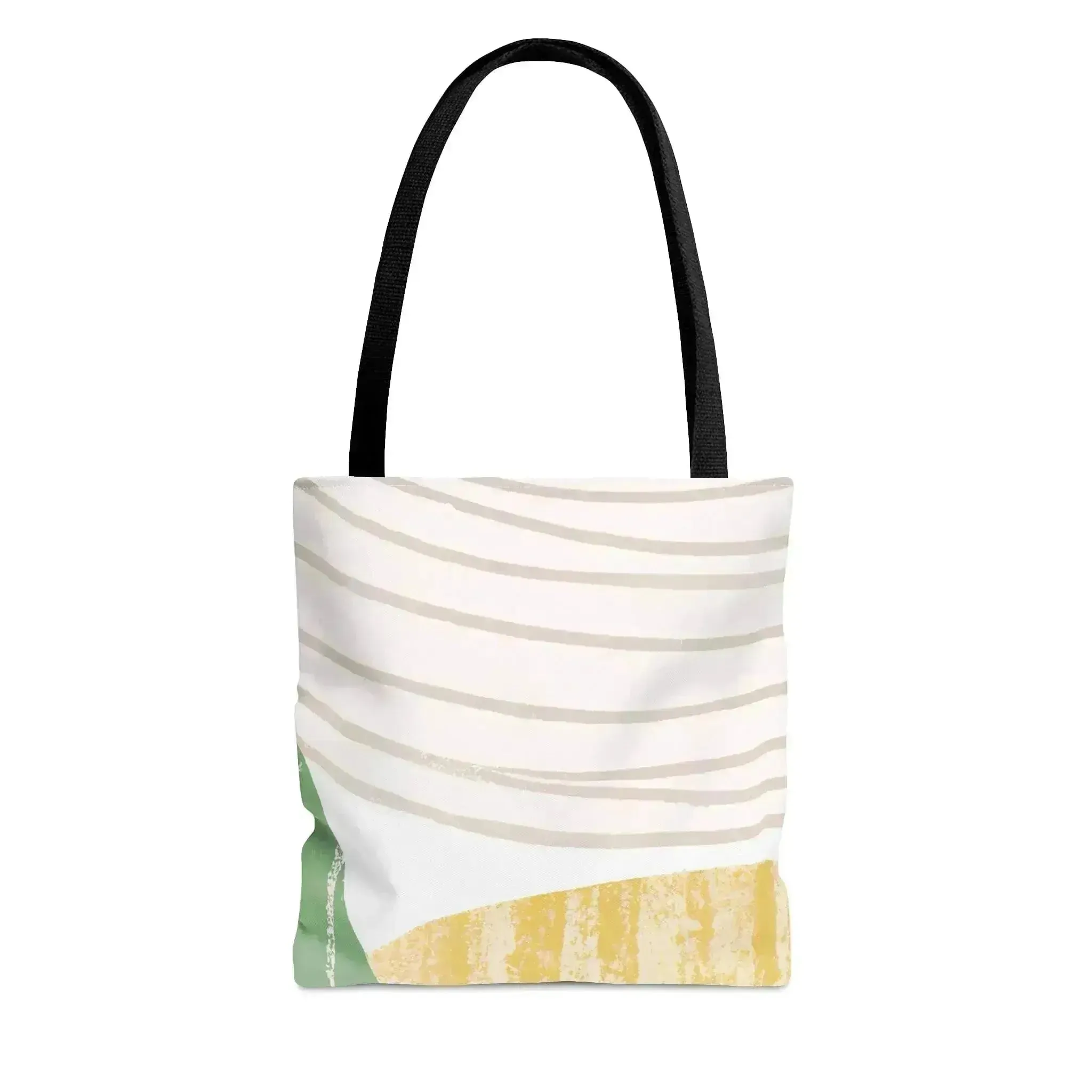 Large Tote Bag Green Textured Boho Pattern