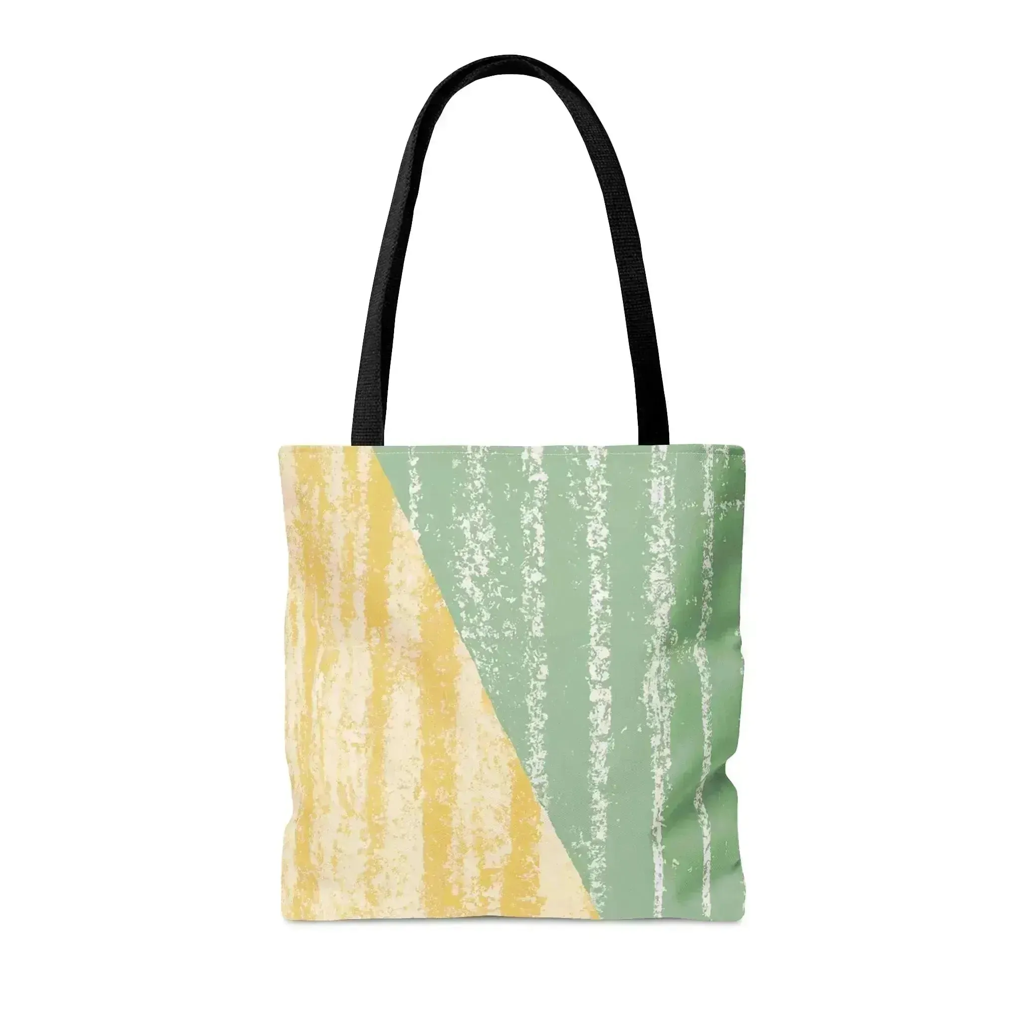 Large Tote Bag Green Textured Boho Pattern