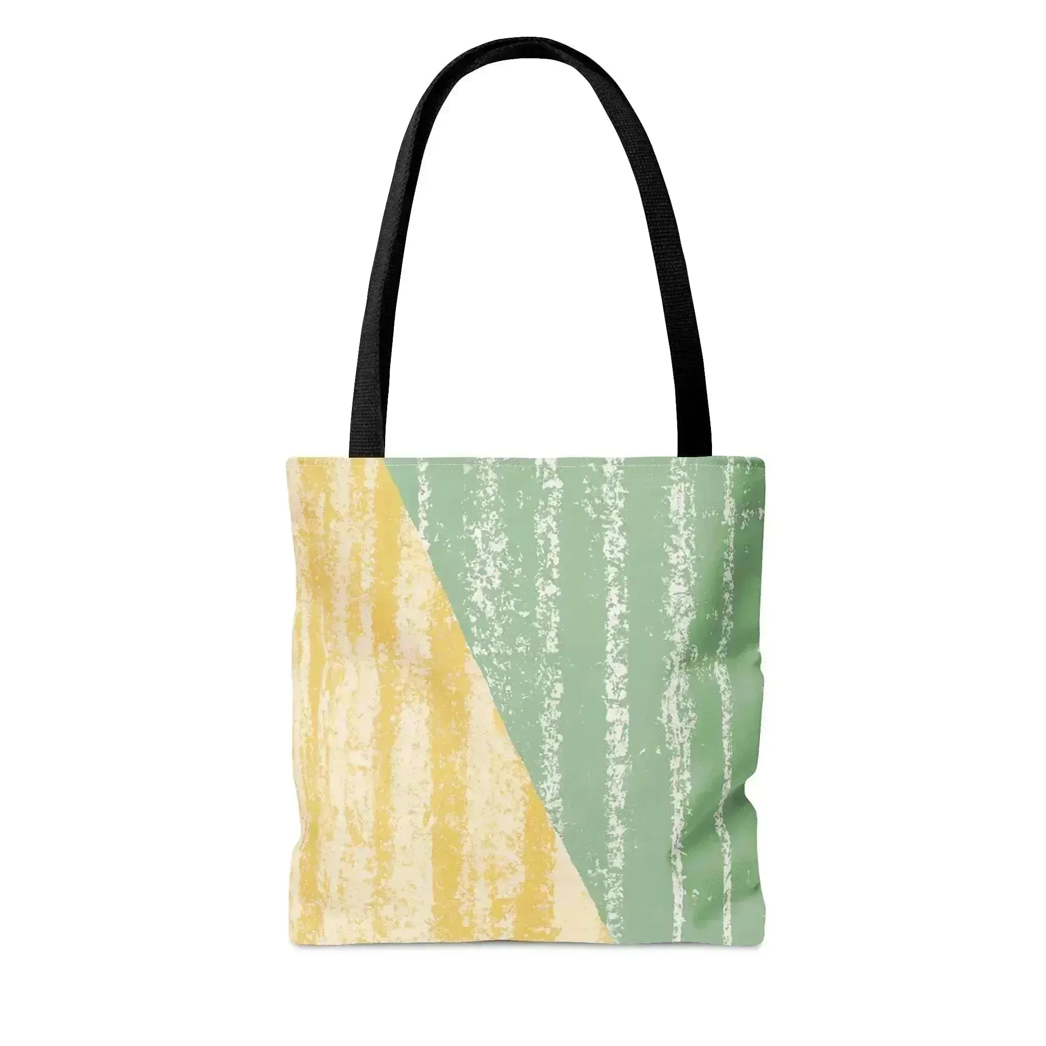 Large Tote Bag Green Textured Boho Pattern