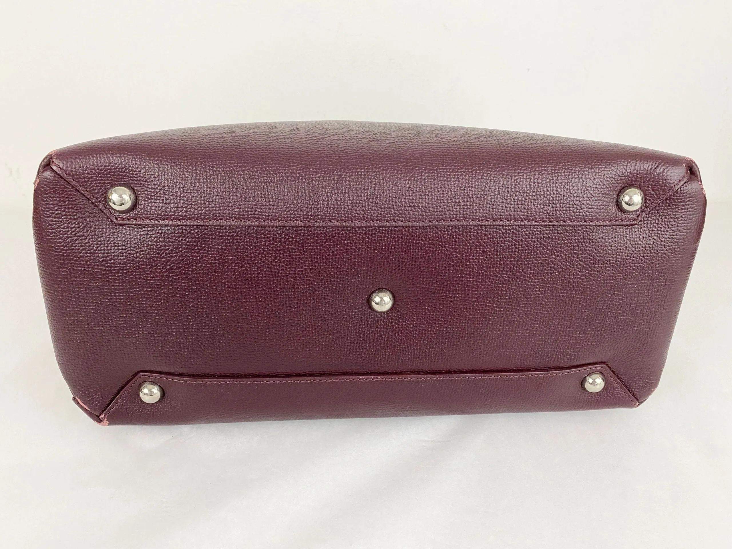 Leather Banner Tote W/ Check Strap