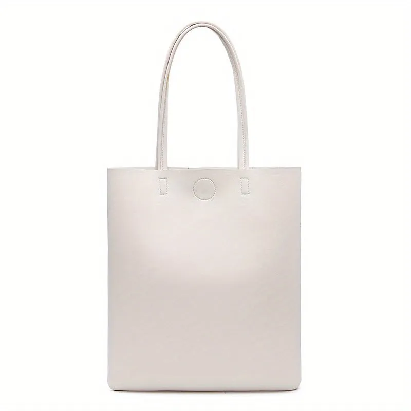 Leather Tote Bag Solid Handbag Shoulder Bags Large Capacity Bag