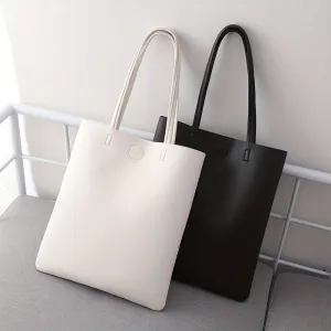 Leather Tote Bag Solid Handbag Shoulder Bags Large Capacity Bag