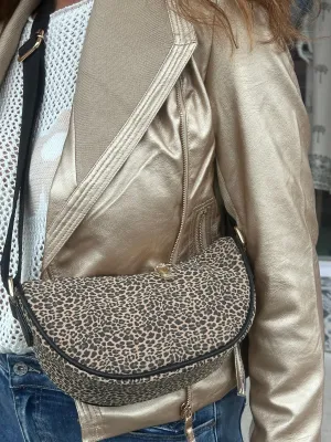 Leopard Crescent Bag