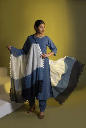 Light Indigo Co-ord Set with Dupatta