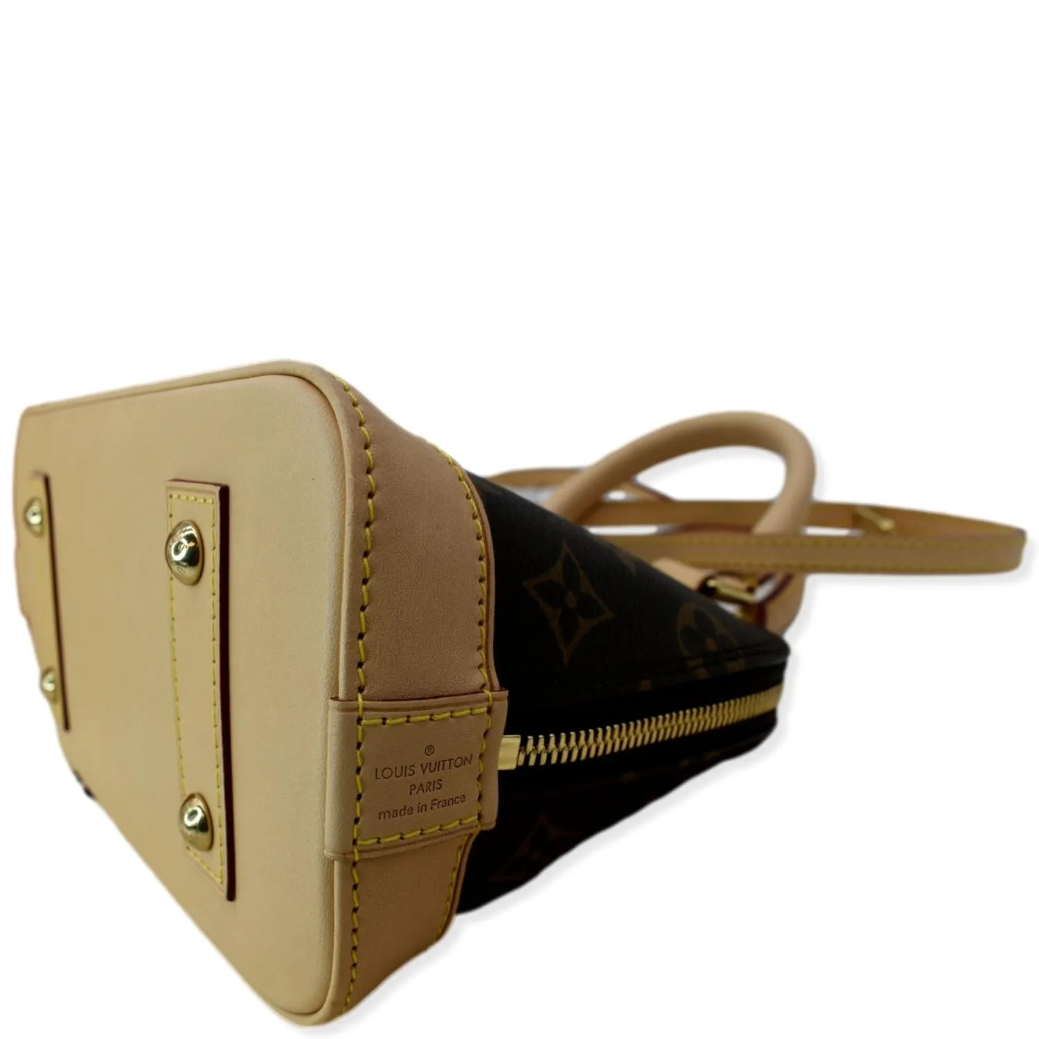 LOUIS VUITTON Alma BB Monogram Canvas Satchel Crossbody Bag Brown