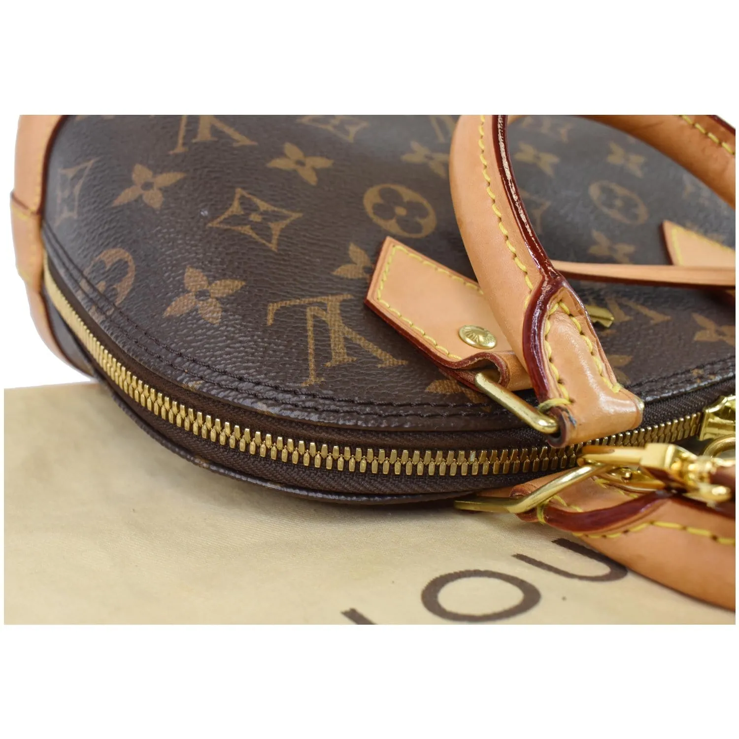 LOUIS VUITTON Alma BB Monogram Canvas Satchel Crossbody Bag Brown