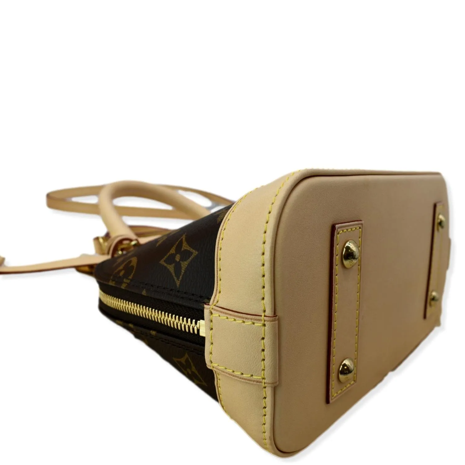 LOUIS VUITTON Alma BB Monogram Canvas Satchel Crossbody Bag Brown