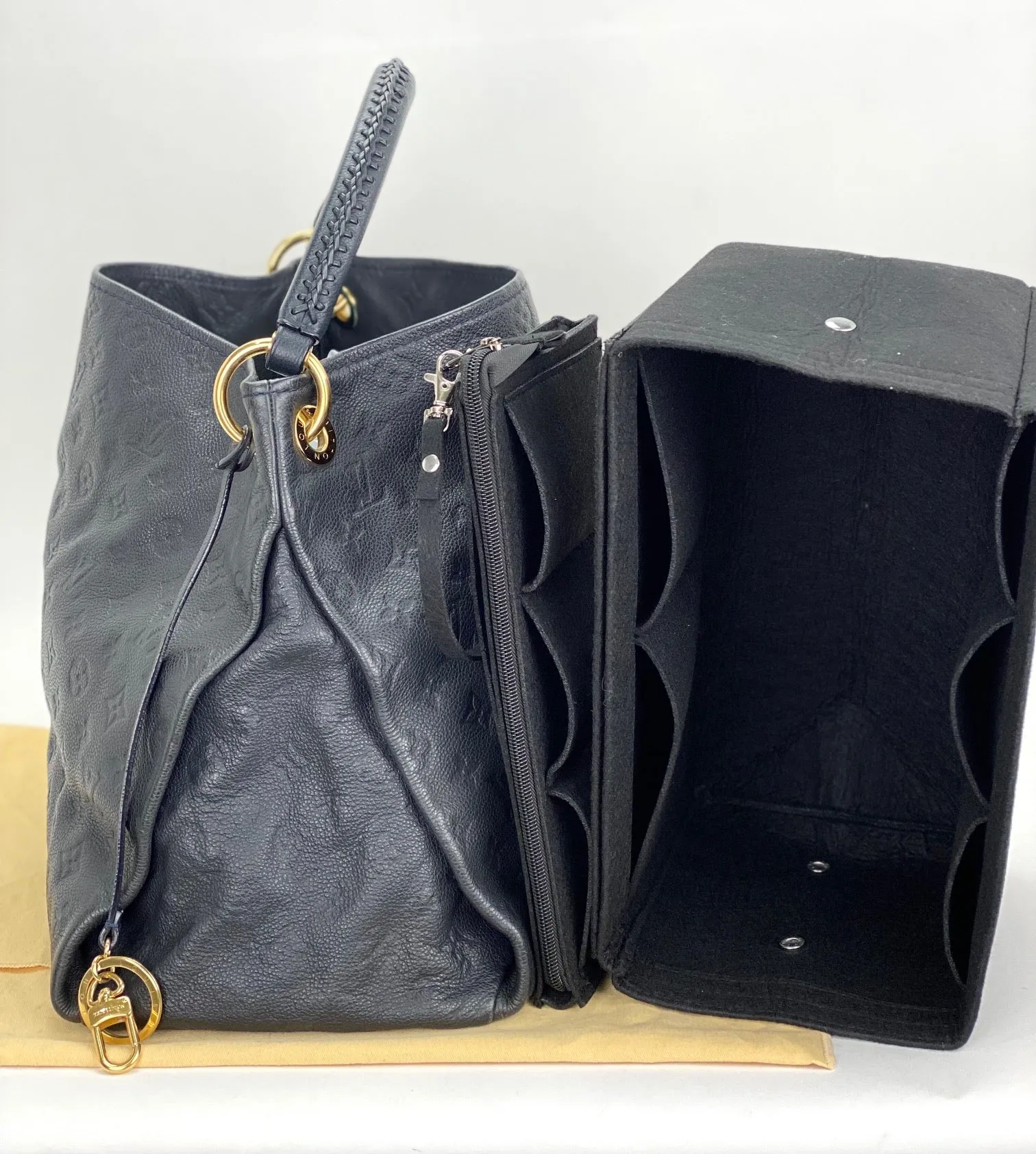 LOUIS VUITTON Artsy MM Monogram Empreinte Infini Blue Tote Hand Bag