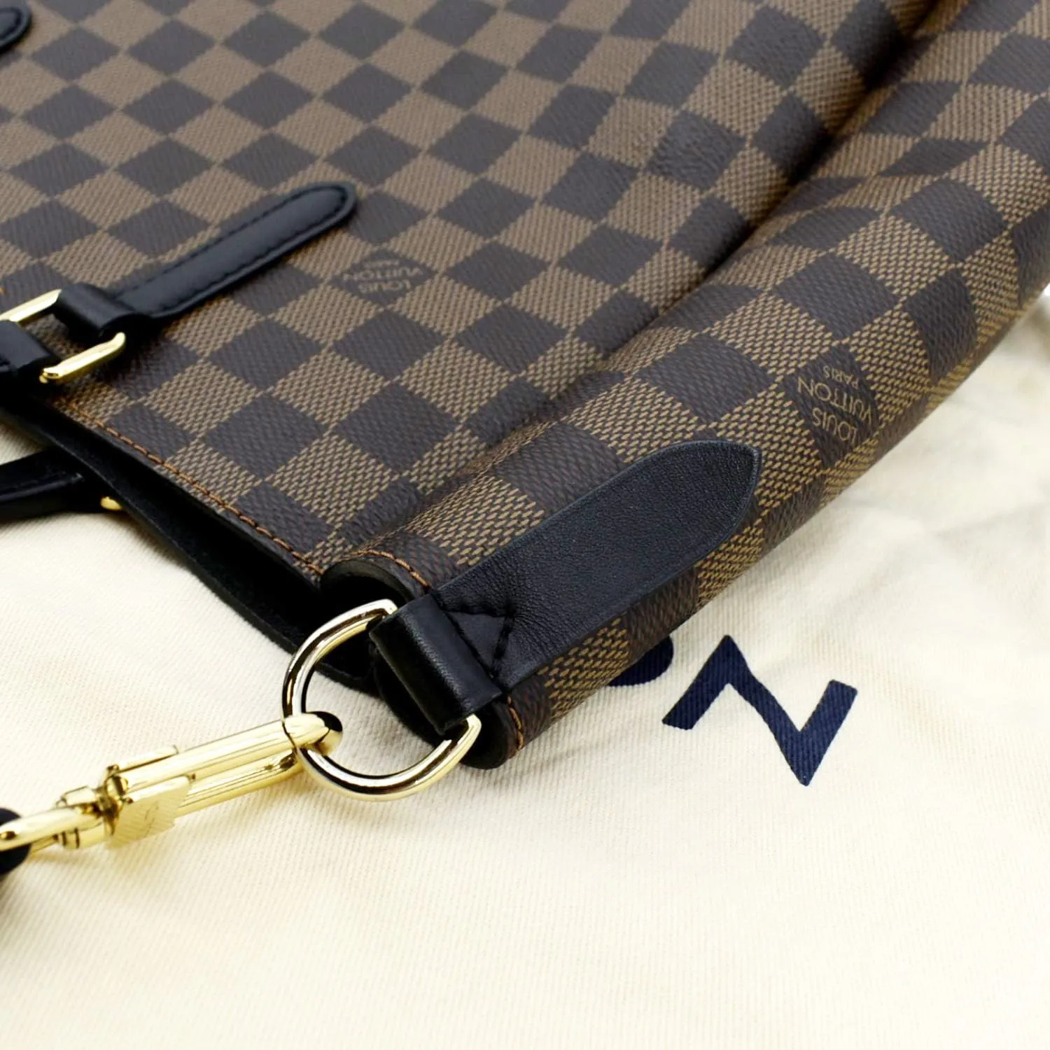 LOUIS VUITTON Belmont Damier Ebene Shoulder Bag Brown