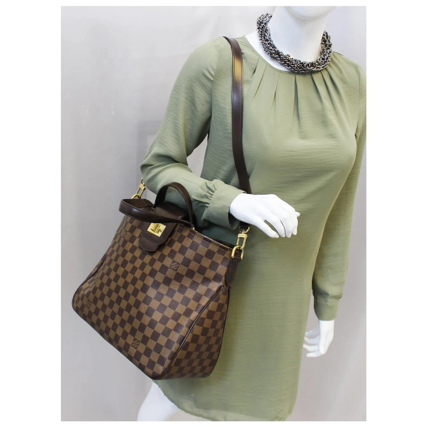 LOUIS VUITTON Cabas Rosebery Damier Ebene Shoulder Handbag