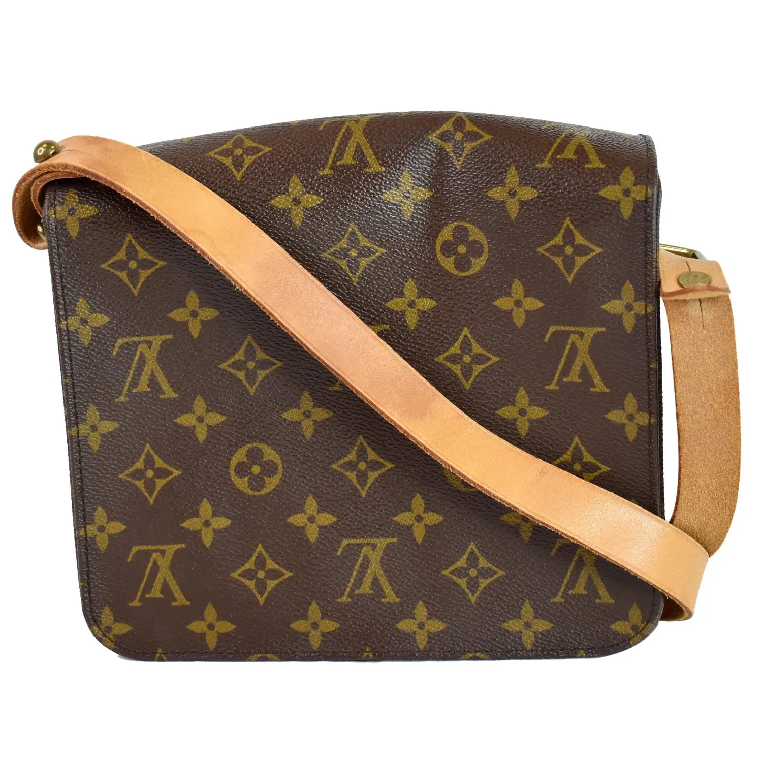 LOUIS VUITTON Cartouchiere PM Monogram Canvas Shoulder Bag Brown