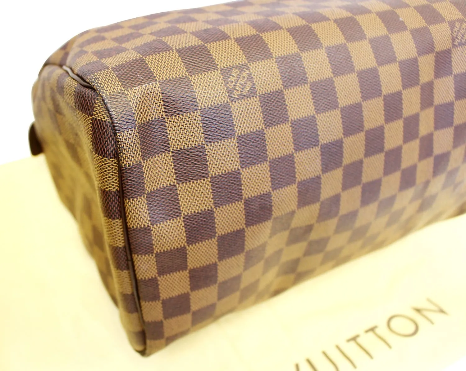 LOUIS VUITTON Damier Ebene Speedy 30 Brown Satchel Bag