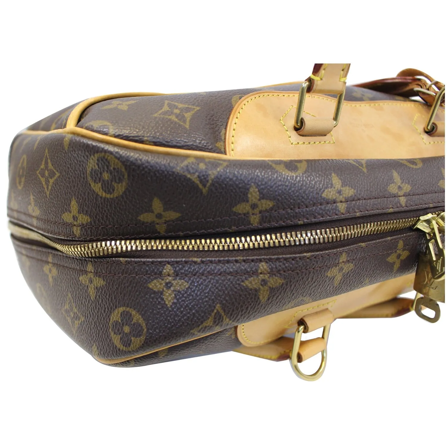 LOUIS VUITTON Deauville Monogram Canvas Boston Satchel Bag Brown - 15% OFF