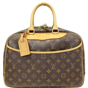 LOUIS VUITTON Deauville Monogram Canvas Boston Satchel Bag Brown - 15% OFF