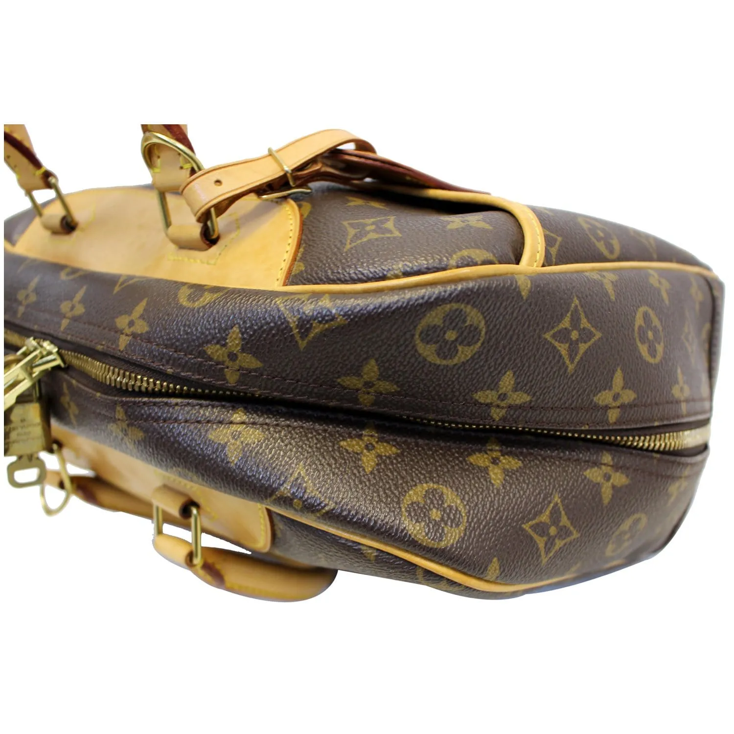 LOUIS VUITTON Deauville Monogram Canvas Boston Satchel Bag Brown - 15% OFF