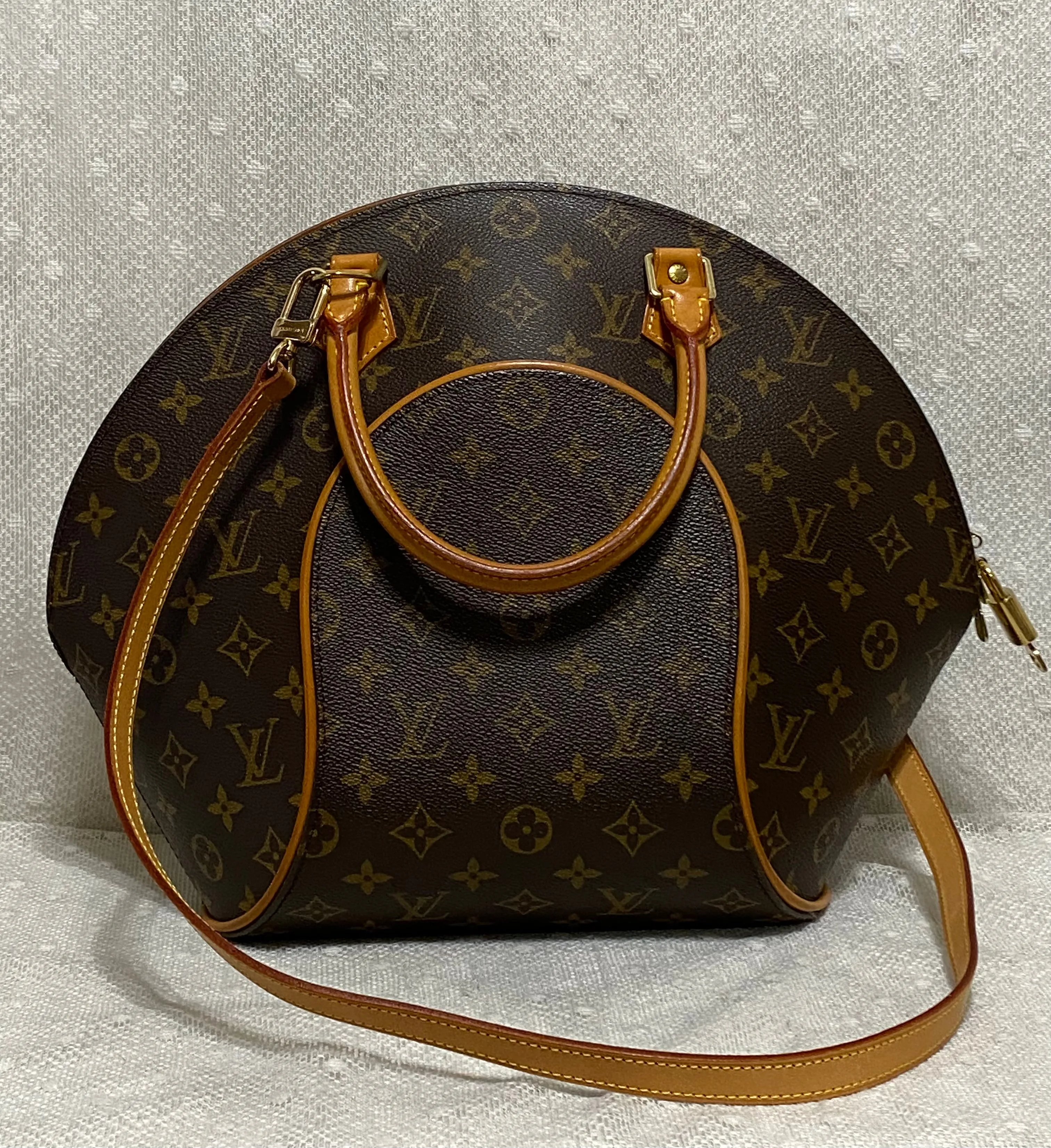 Louis Vuitton Ellipse MM Monogram Canvas Satchel w/ Shoulder Strap
