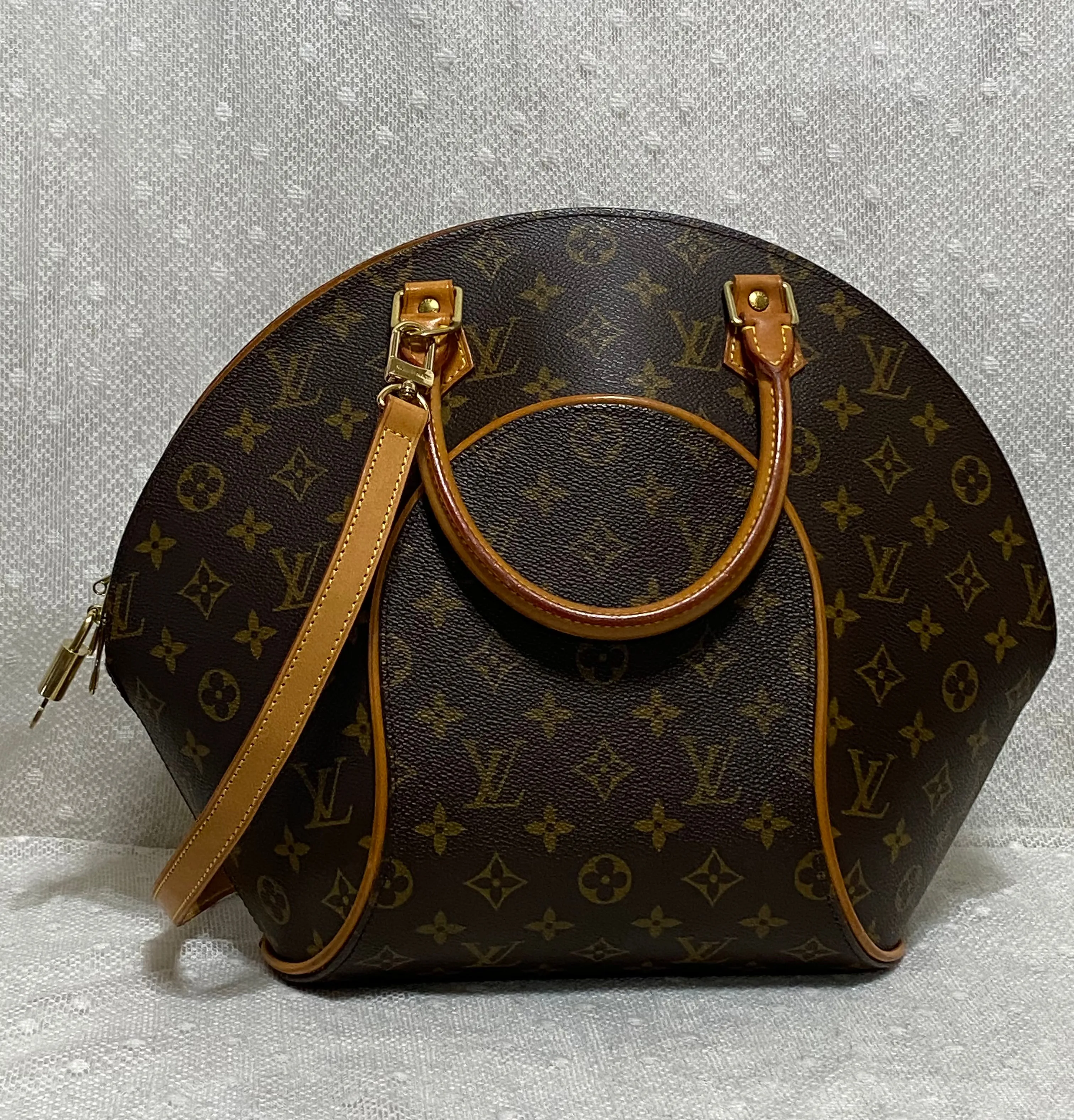 Louis Vuitton Ellipse MM Monogram Canvas Satchel w/ Shoulder Strap