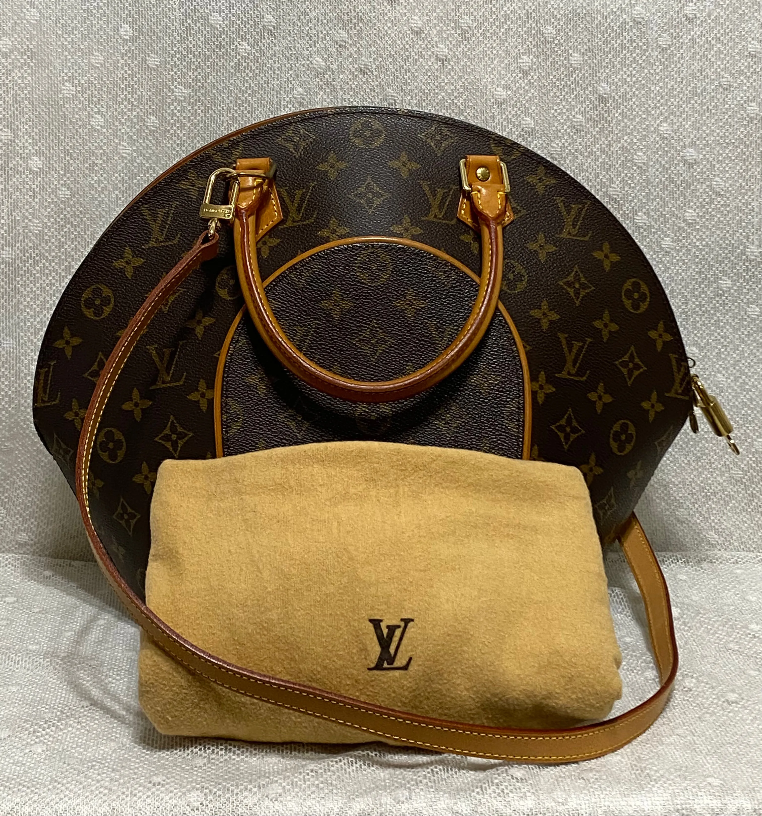 Louis Vuitton Ellipse MM Monogram Canvas Satchel w/ Shoulder Strap