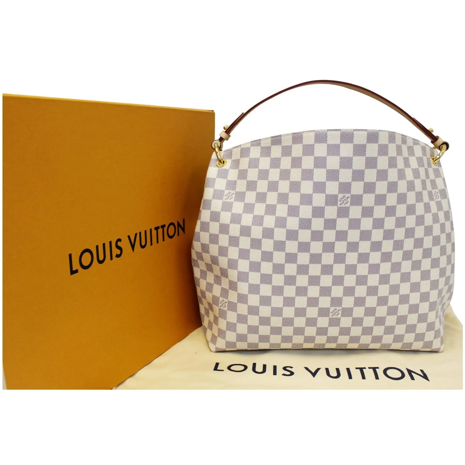 LOUIS VUITTON Graceful MM Damier Azur Shoulder Bag