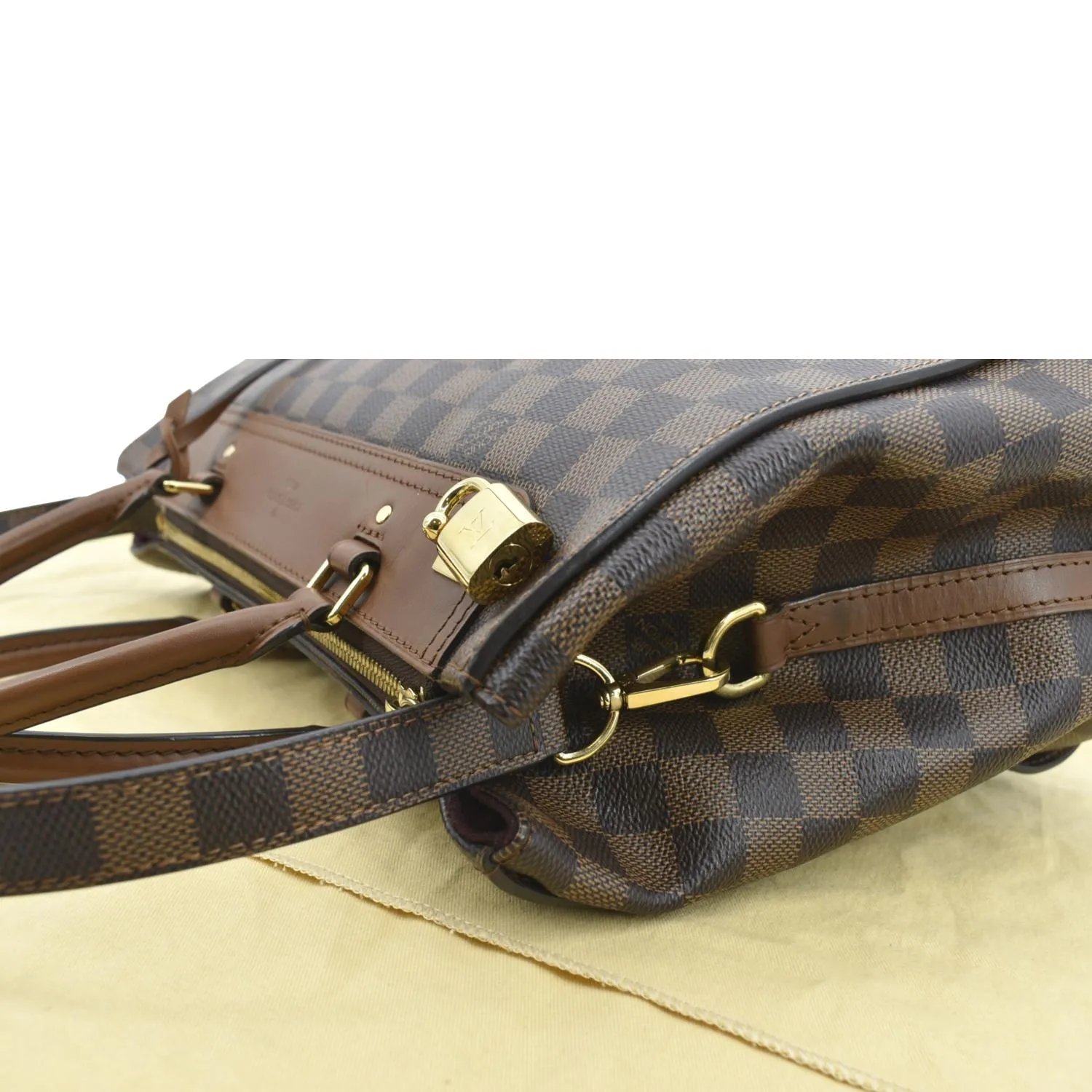 LOUIS VUITTON Greenwich Damier Ebene Shoulder Bag Brown