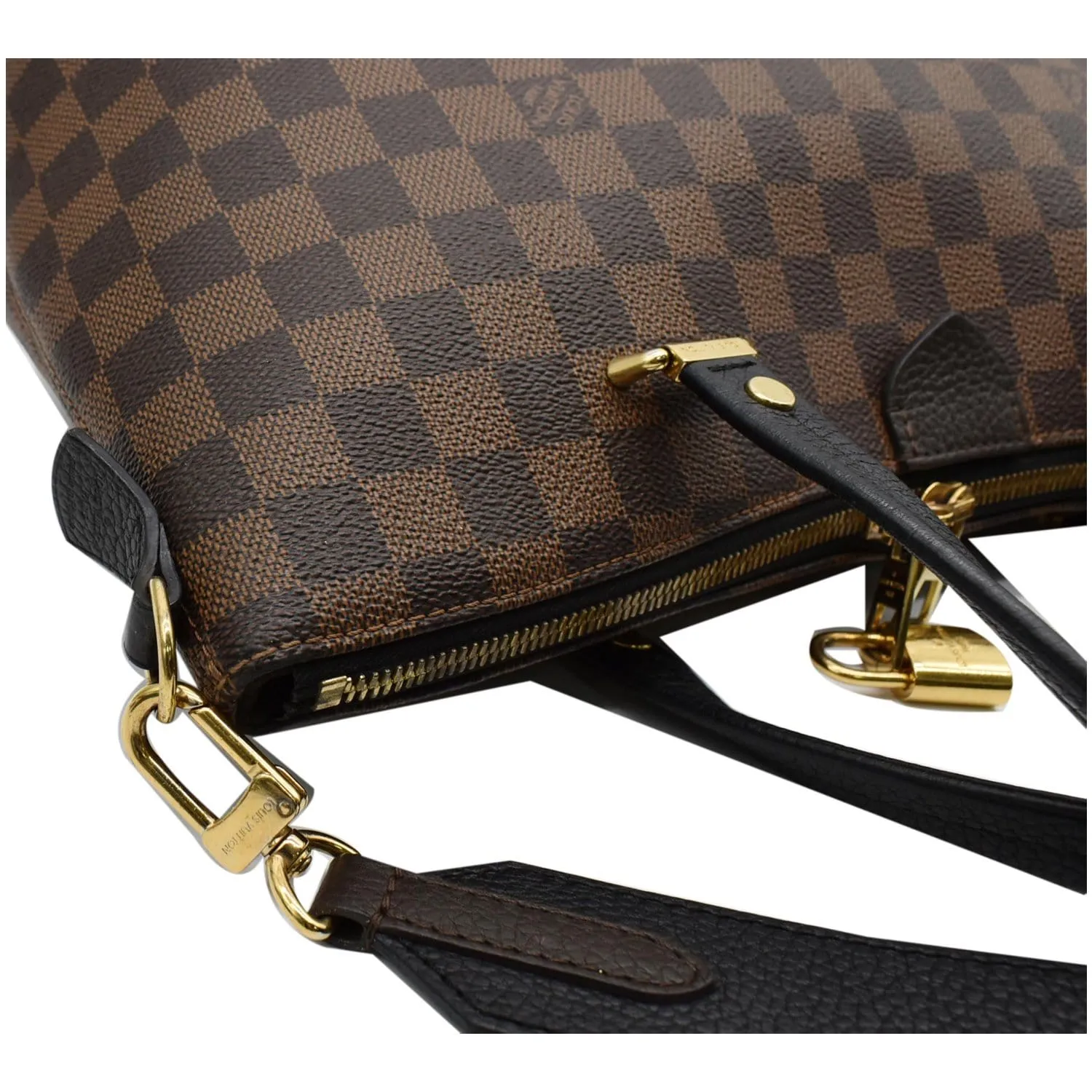 LOUIS VUITTON Hyde Park Damier Ebene Shoulder Bag Brown