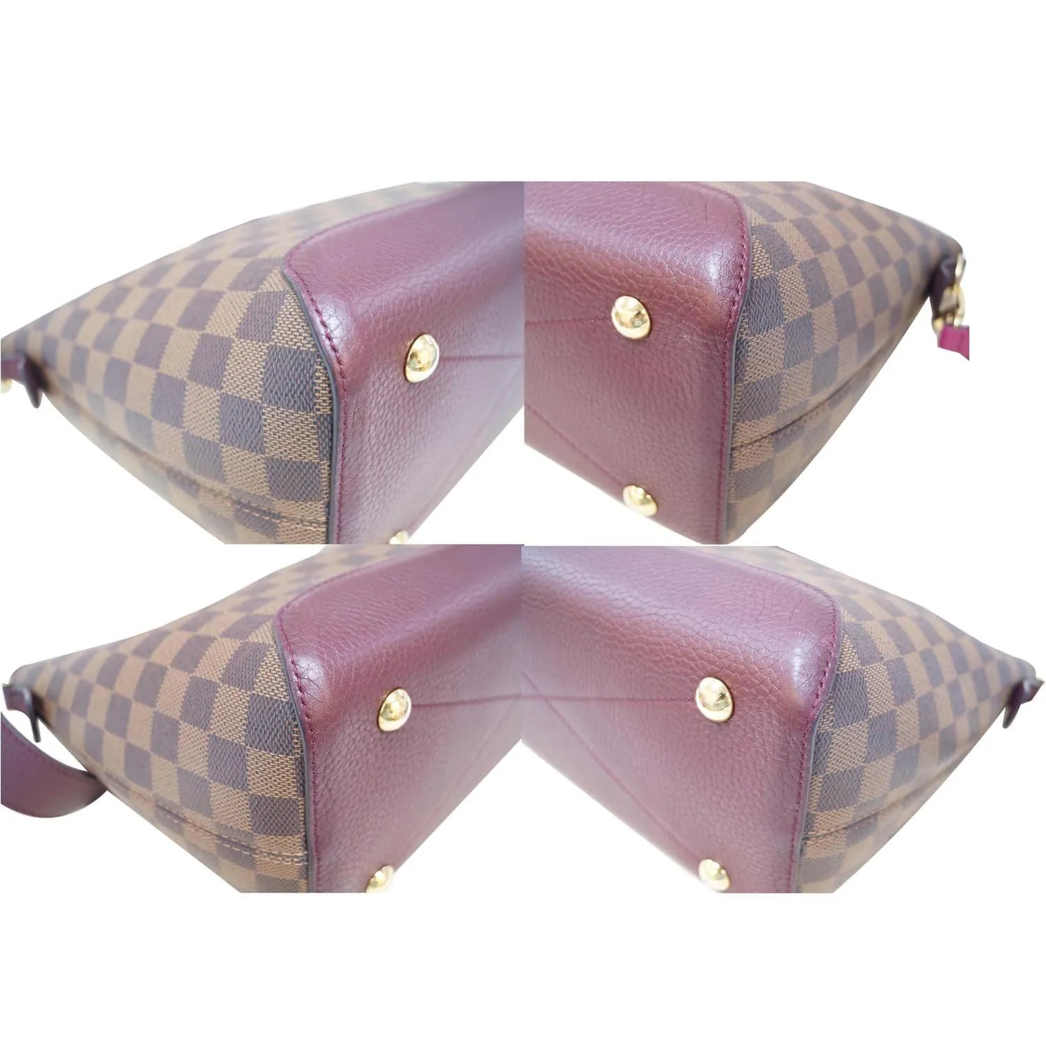 LOUIS VUITTON Hyde Park Damier Ebene Shoulder Bag Fuchsia