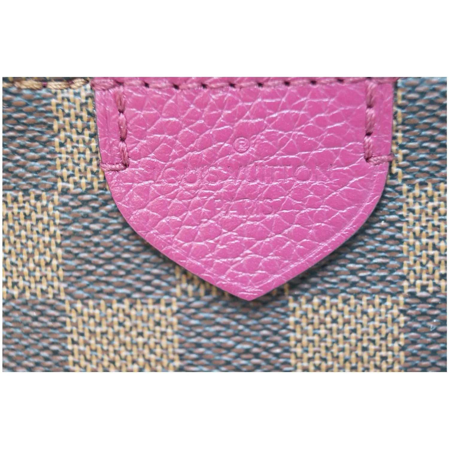 LOUIS VUITTON Hyde Park Damier Ebene Shoulder Bag Fuchsia