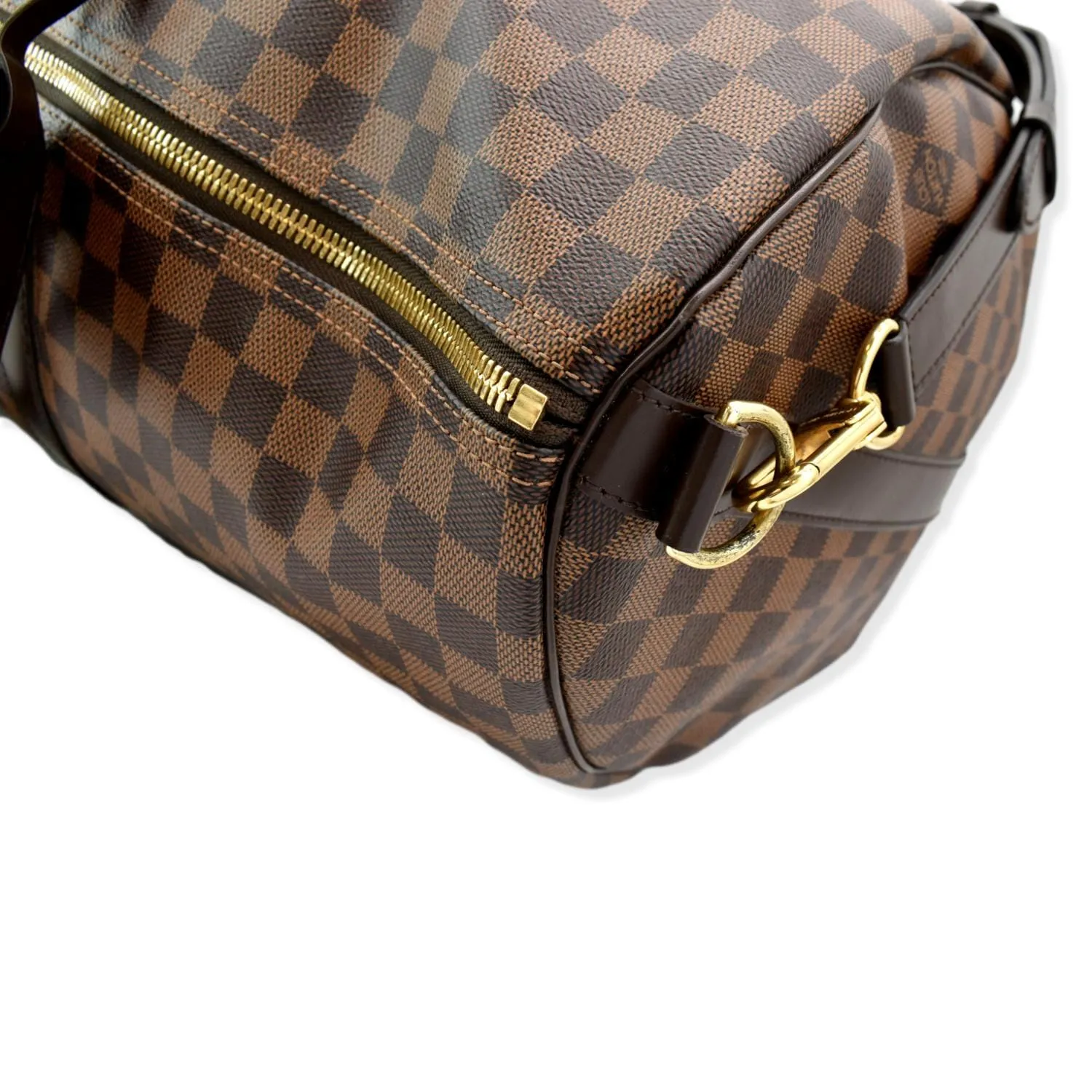LOUIS VUITTON Keepall Bandouliere 55 Damier Ebene Travel Bag Brown