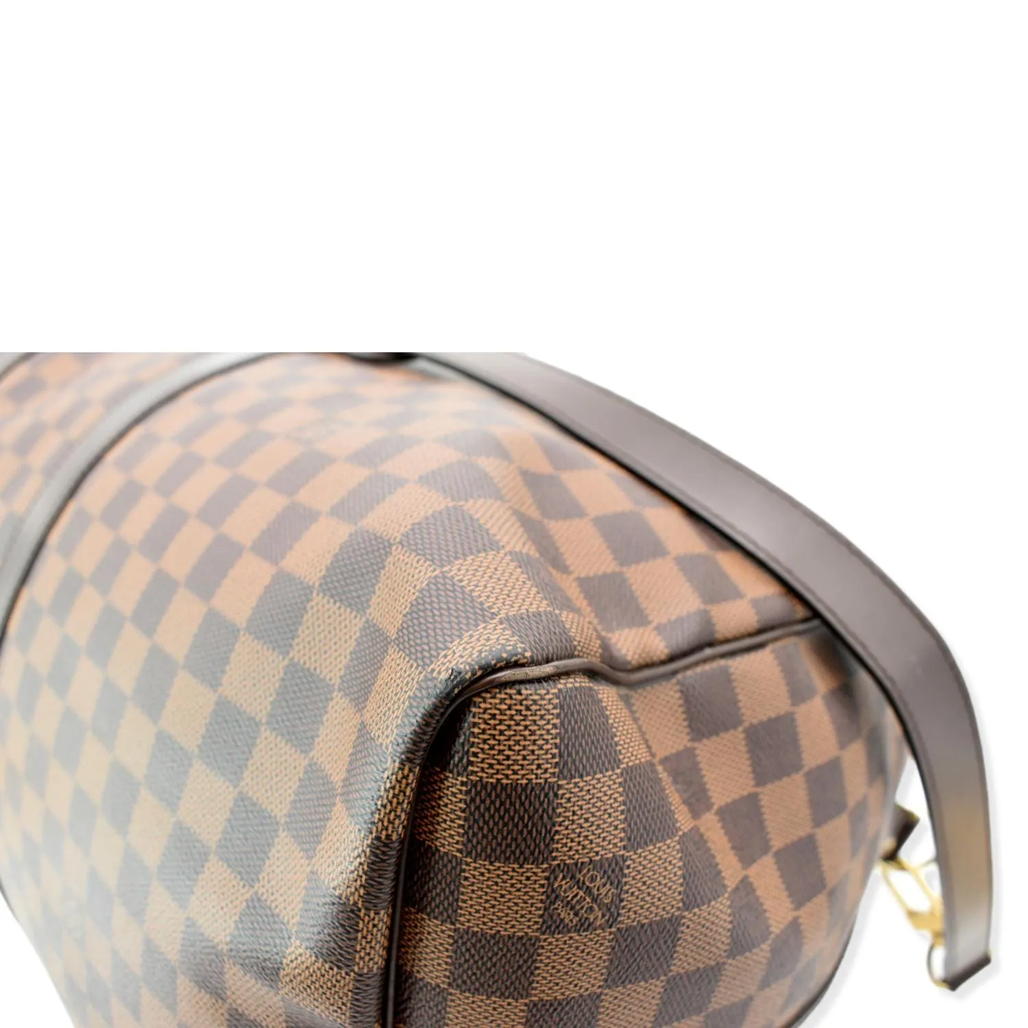 LOUIS VUITTON Keepall Bandouliere 55 Damier Ebene Travel Bag Brown