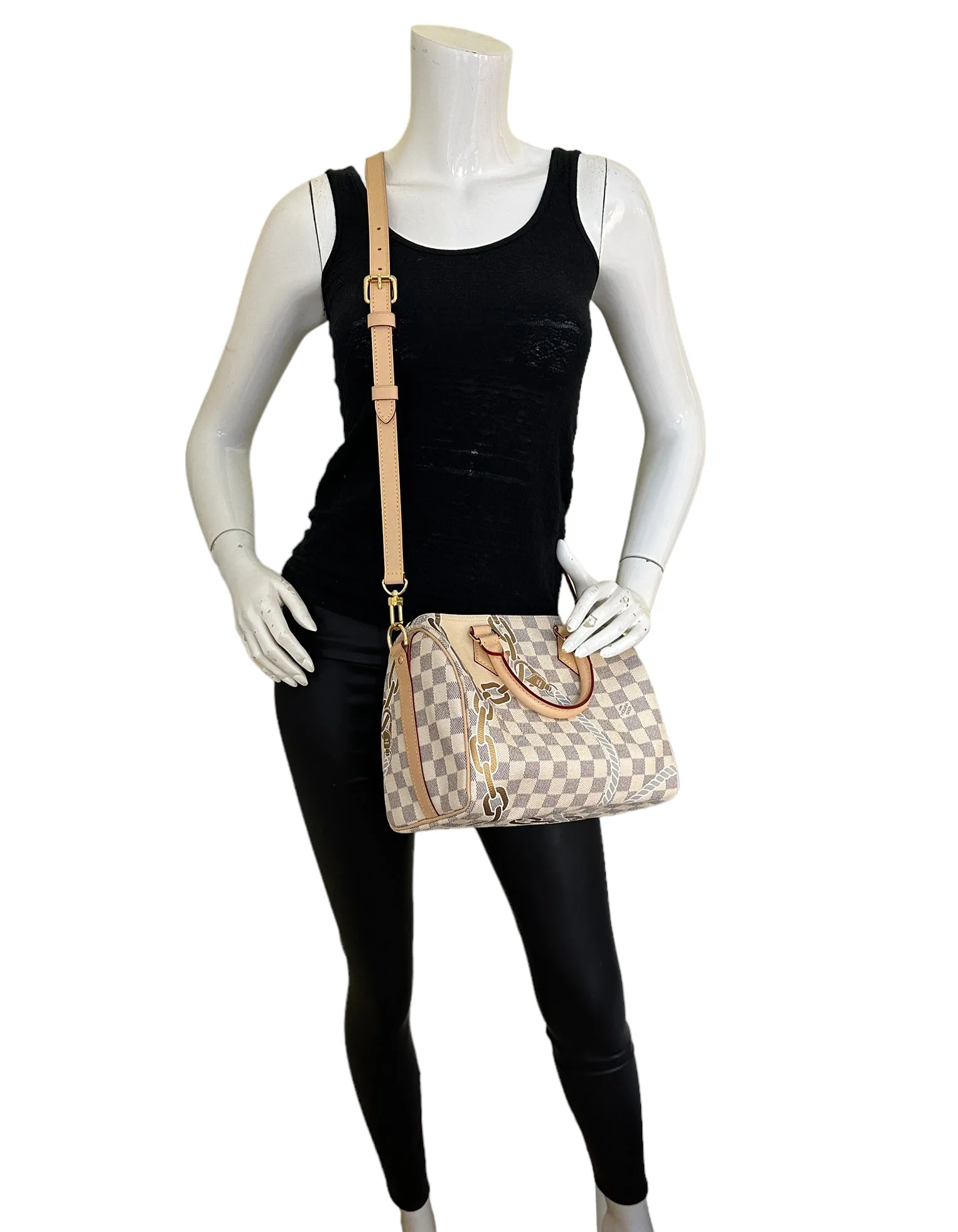 Louis Vuitton Limited Edition Nautical Damier Azur Speedy Bandouliere 25 Bag