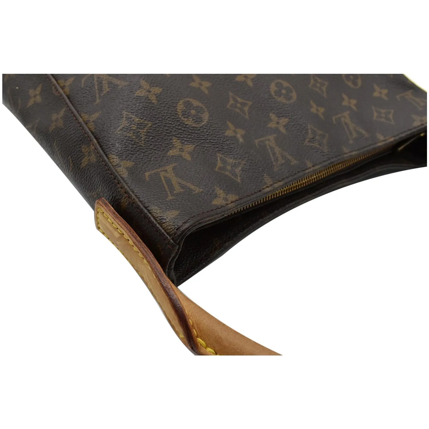 LOUIS VUITTON Looping GM Monogram Canvas Shoulder Bag Brown