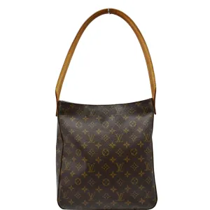 LOUIS VUITTON Looping GM Monogram Canvas Shoulder Bag Brown