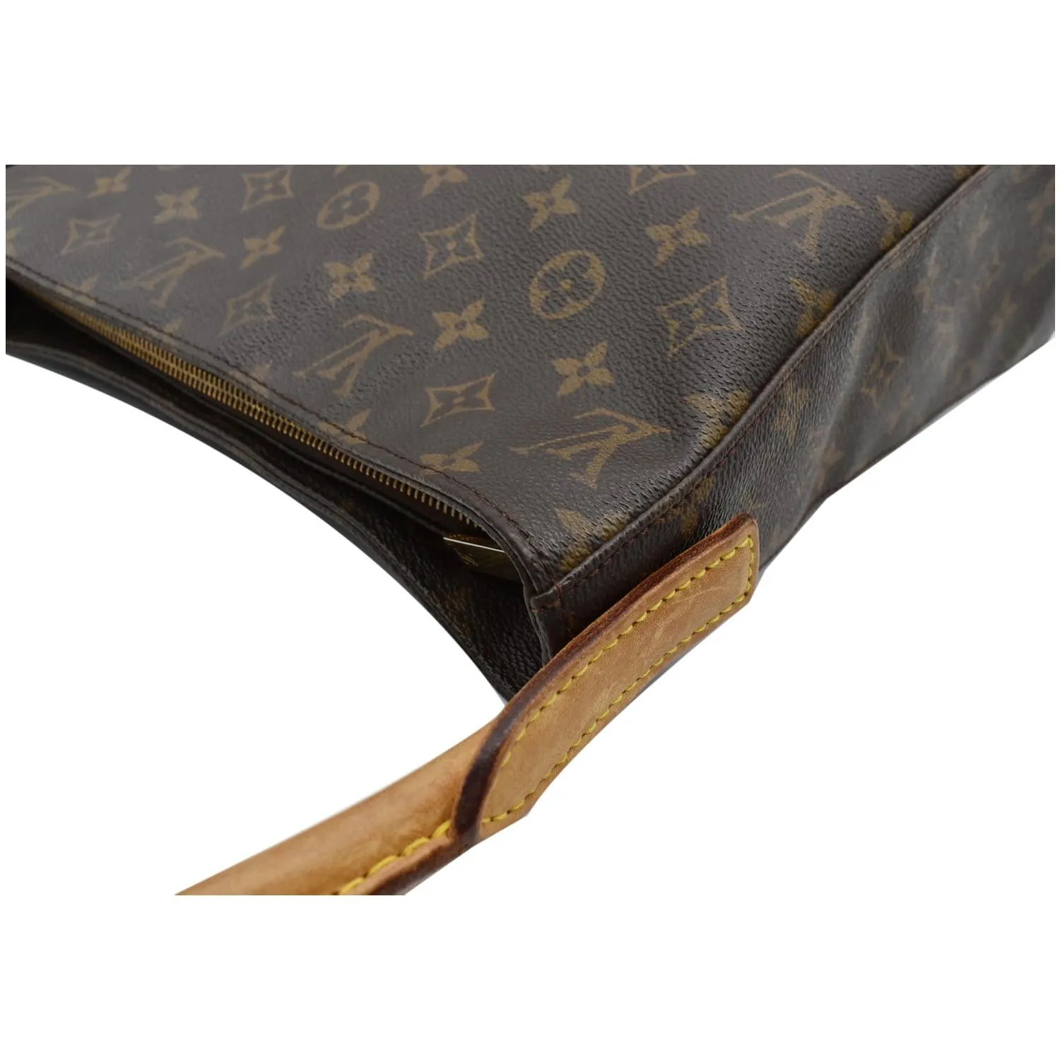 LOUIS VUITTON Looping GM Monogram Canvas Shoulder Bag Brown