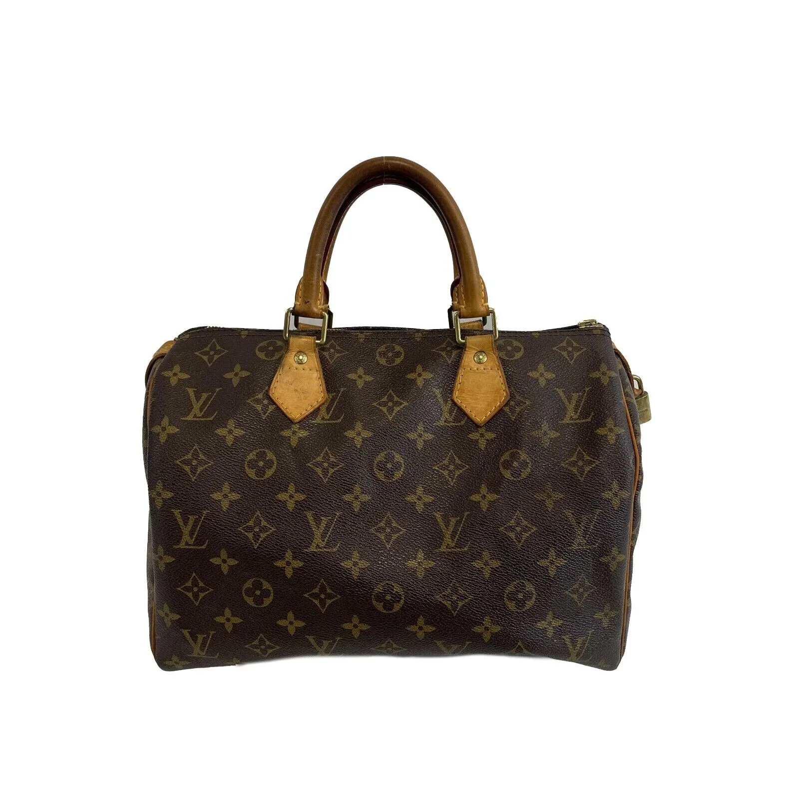 Louis Vuitton - LV - Speedy 30 - Brown / Tan Monogram Canvas Top Handle w/ Strap