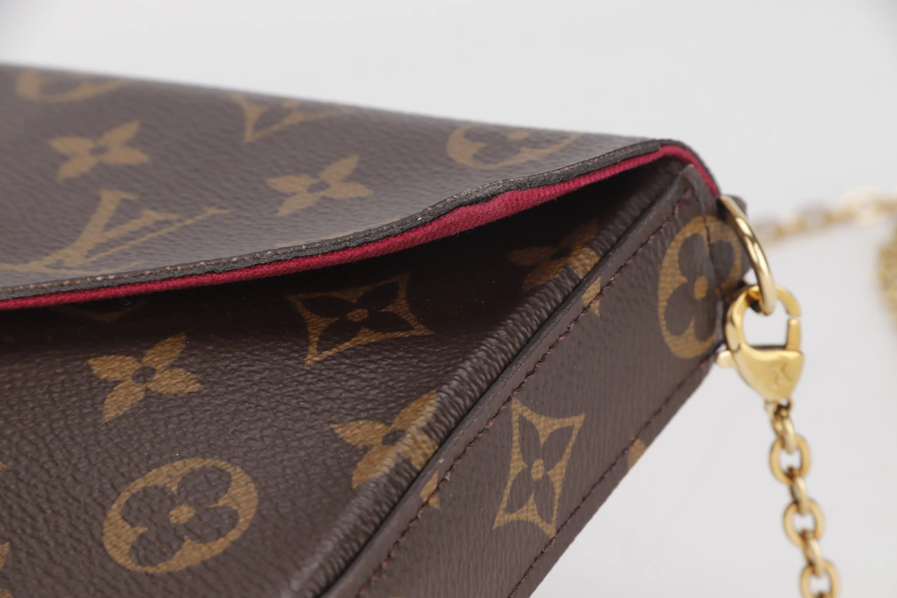 LOUIS VUITTON M61276 POCHETTE FELICIE CHAIN BAG (MI3250) MONOGRAM CANVAS GOLD HARDWARE, WITH CHAIN STRAP, INNER POUCH, INNER CARD POUCH, DUST COVER & BOX