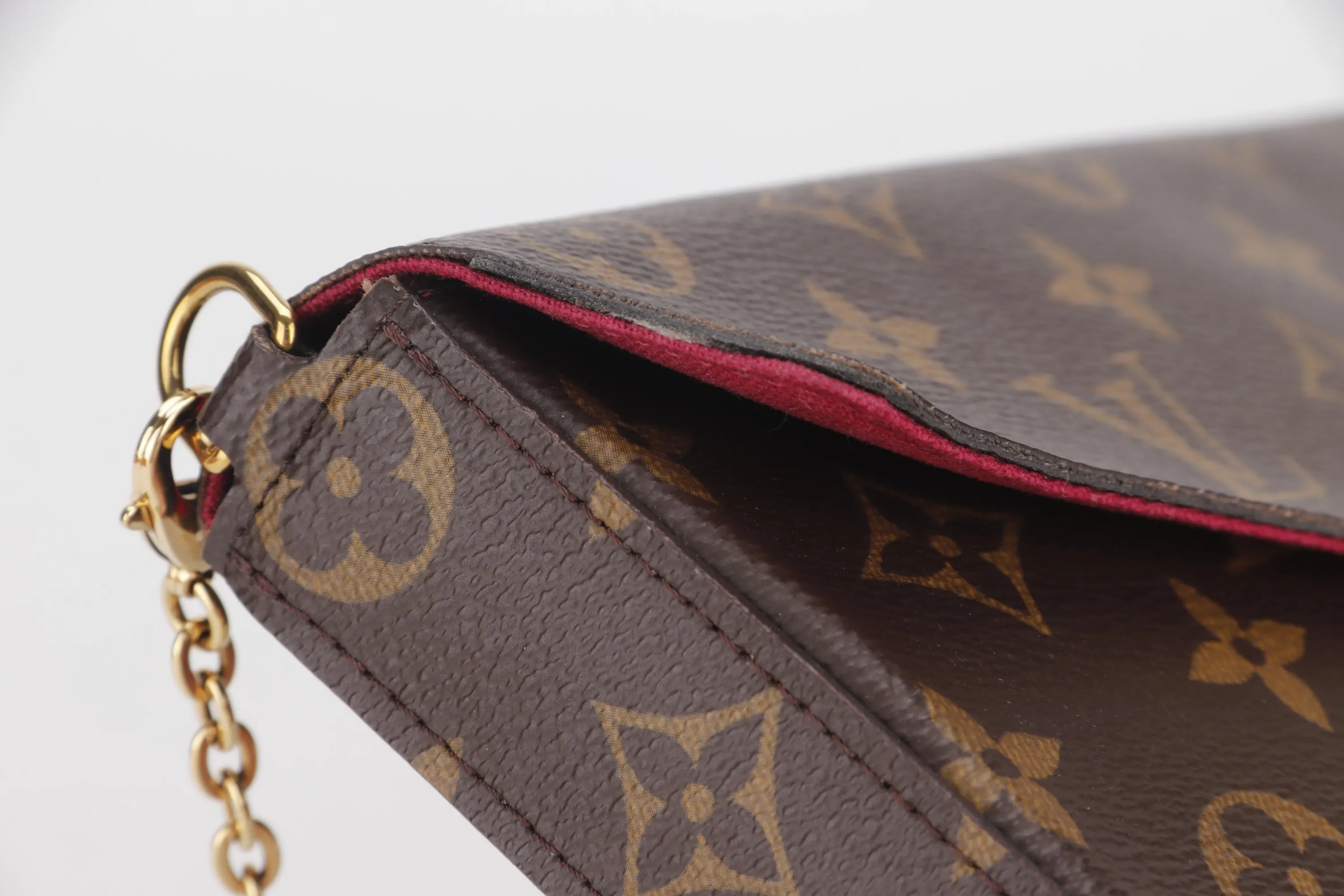 LOUIS VUITTON M61276 POCHETTE FELICIE CHAIN BAG (MI3250) MONOGRAM CANVAS GOLD HARDWARE, WITH CHAIN STRAP, INNER POUCH, INNER CARD POUCH, DUST COVER & BOX